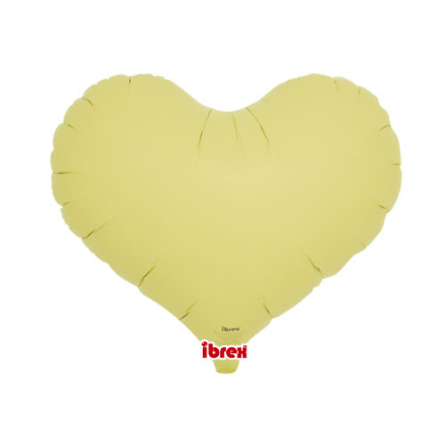 14" Pastel Yellow Heart Jelly Foil Balloon (1) - UNPACKAGED