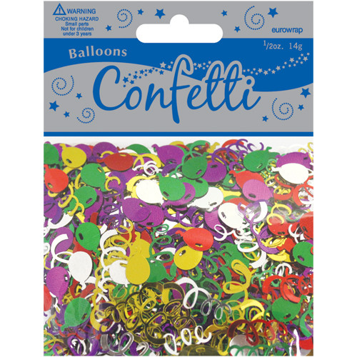 Colourful Balloons & Swirls Foil Confetti (14g)