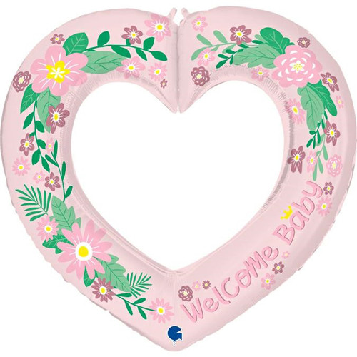 41 inch Baby Girl Linky Heart Foil Balloon (1)