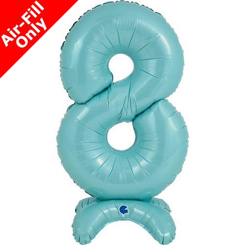 25 inch Pastel Blue Number 8 Standup Foil Balloon (1)