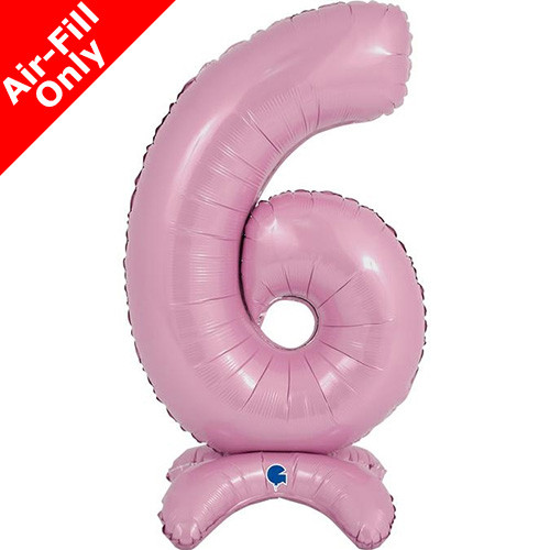 25 inch Pastel Pink Number 6 Standup Foil Balloon (1)