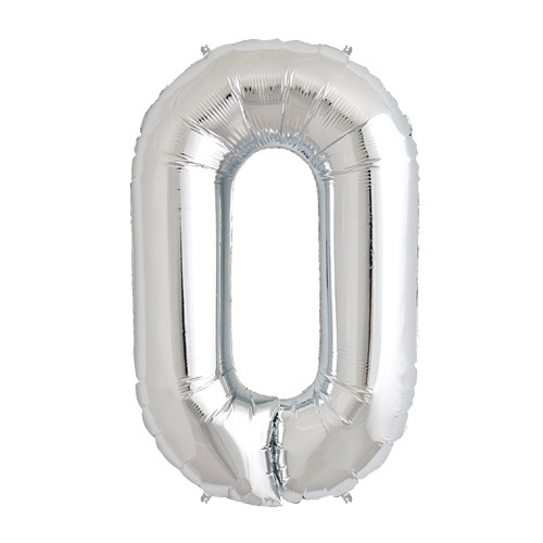25 inch Silver Number 0 Foil Balloon (1)