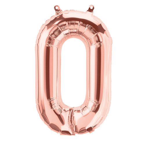 25 inch Rose Gold Number 0 Foil Balloon (1)