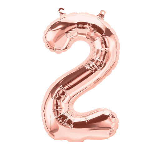 25 inch Rose Gold Number 2 Foil Balloon (1)