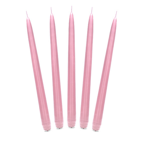 9 inch Matt Light Pink Taper Candles (10)
