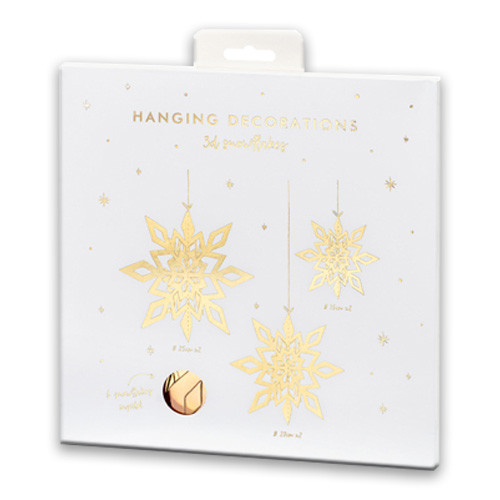 Gold Snowflake Hanging Decorations (6)