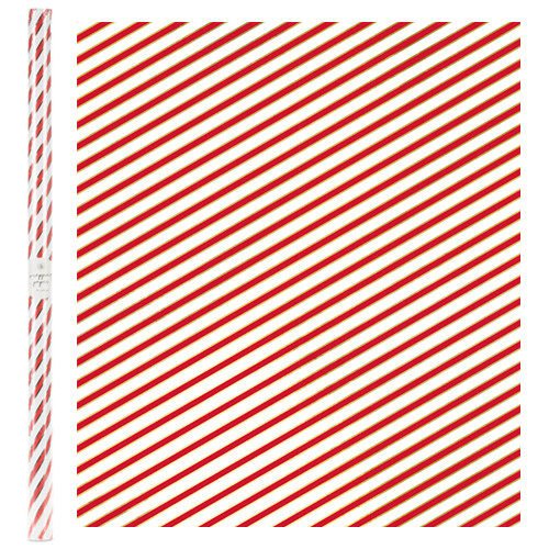 Red, White & Gold Stripes Wrapping Paper - 70cm x 2m (1)