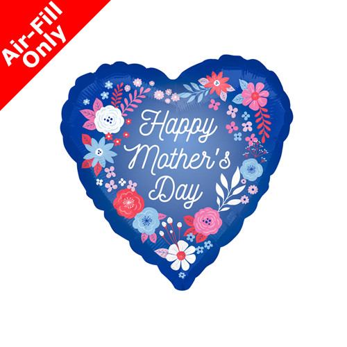 9 inch Mother's Day Artful Florals Foil Balloon (1) - UNPACKAGED