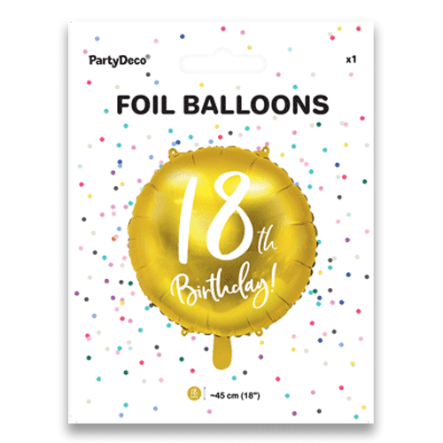 18 inch 18th Birthday Gold Foil Balloon (1)