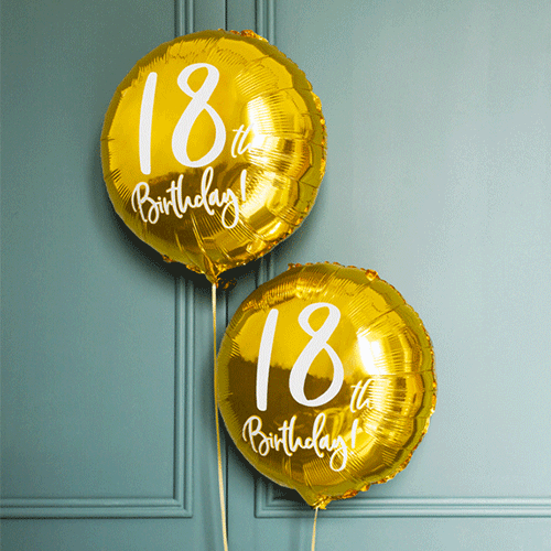 18 inch 18th Birthday Gold Foil Balloon (1)