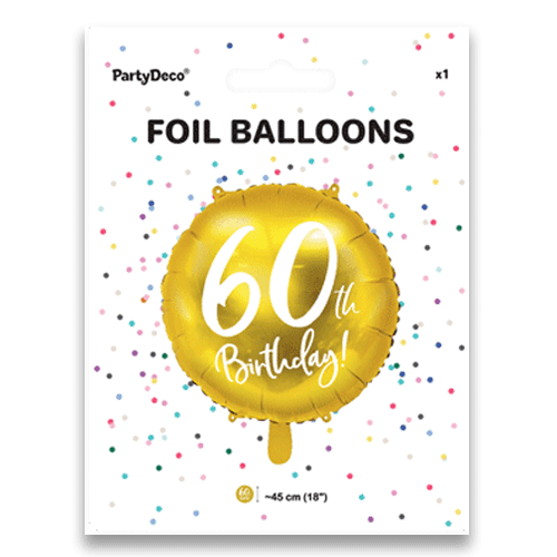 18 inch 60th Birthday Gold Foil Balloon (1)