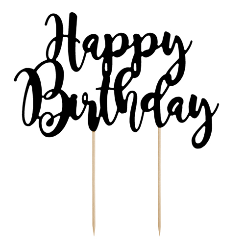 Happy Birthday Black Cake Topper (1)