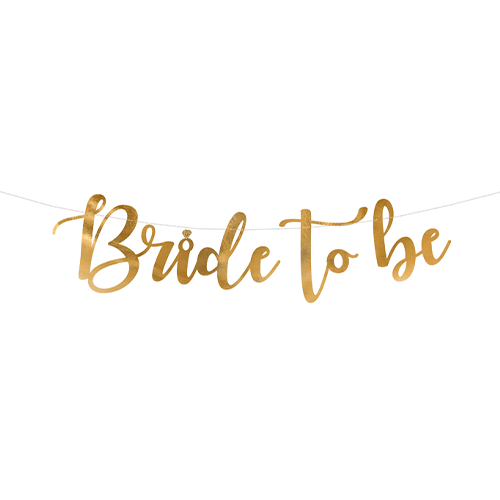 Bride To Be Gold Script Paper Banner - 80cm (1)