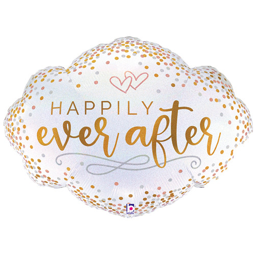 36 inch Happily Ever After Glittergraphic Foil Balloon (1) 36 inch Happily Ever After Glittergraphic Foil Balloon (1)