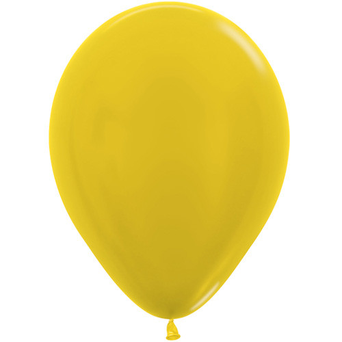 12" Metallic Yellow Sempertex Latex Balloons (25)