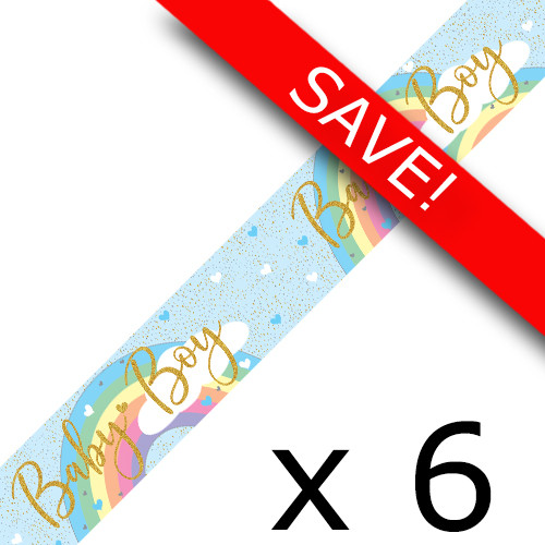 Pack of 6 Baby Boy Pastel Rainbow Banners - 2.7m (6)