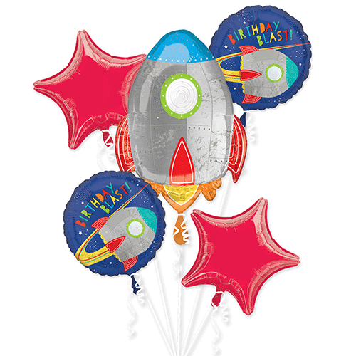 Blast Off Birthday Foil Balloon Bouquet (5)