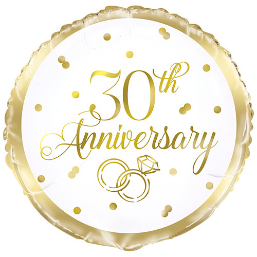 18 inch 30th Anniversary Gold Foil Balloon (1)