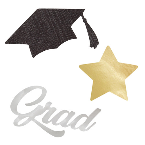 Graduation Stars & Caps Jumbo Foil Confetti (14g)