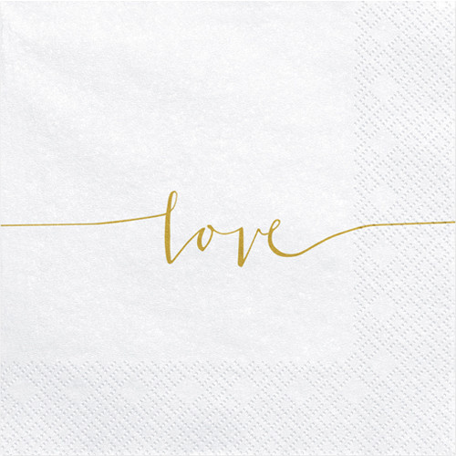 Gold Love Script Paper Napkins (20)