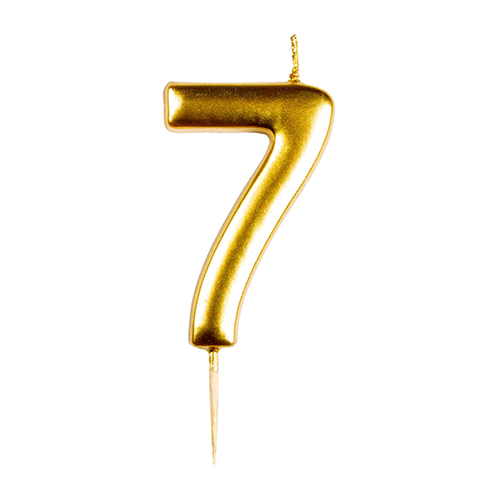 6cm Number 7 Metallic Gold Candle (1)