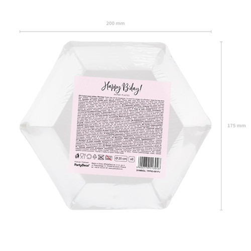 Happy Birthday Powder Pink Paper Plates (6)