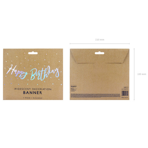 Happy Birthday Iridescent Foil Script Paper Banner - 62cm (1)