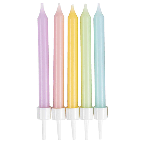 6cm Mixed Pastel Candles (10)