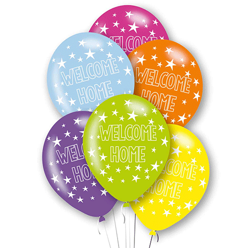 11 inch Welcome Home Stars Latex Balloons (6)