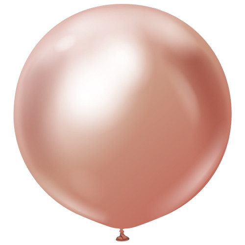36" Mirror Rose Gold Kalisan Latex Balloons (2)