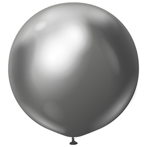 36" Mirror Space Grey Kalisan Latex Balloons (2)