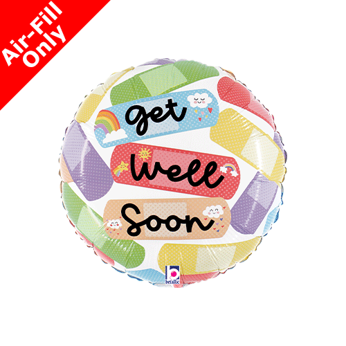 9 inch Get Well Soon Plasters Foil Balloon (1) - UNPACKAGED
