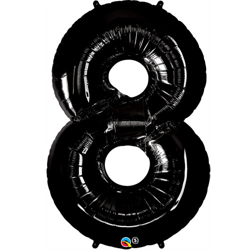 34 inch Black Number 8 Foil Balloon (1)