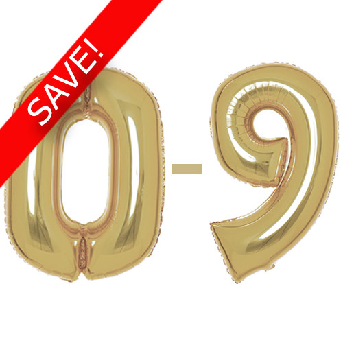 34 inch Amscan White Gold Numbers Starter Kit - 36 Balloons