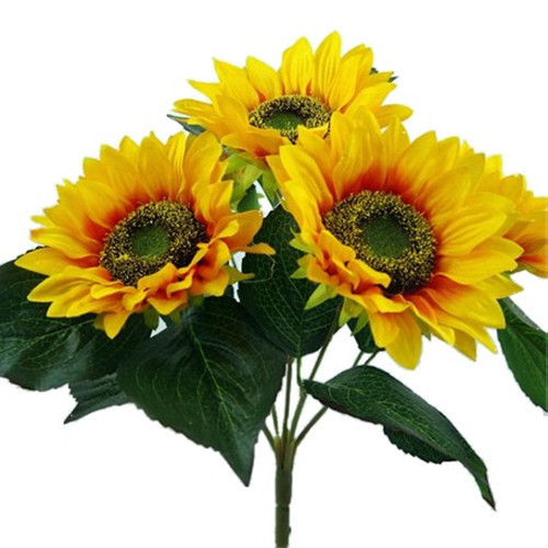 44cm Large Yellow Sunflower Bunch - 5 Heads (1)