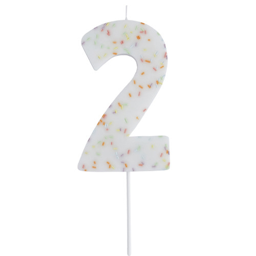 11cm Number 2 Pastel Sprinkles Candle (1)