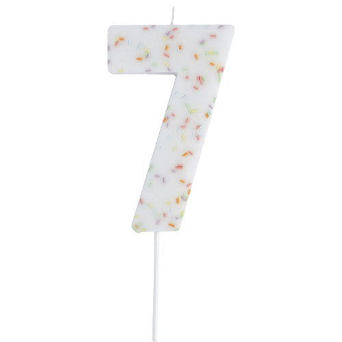 11cm Number 7 Pastel Sprinkles Candle (1)