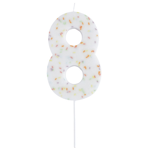 11cm Number 8 Pastel Sprinkles Candle (1)