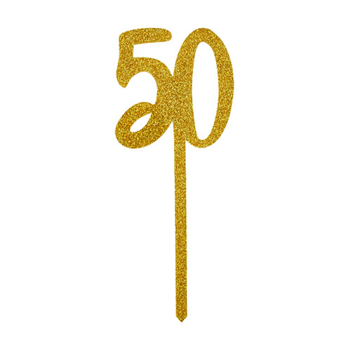 Gold Glitter Number 50 Cake Topper (1)