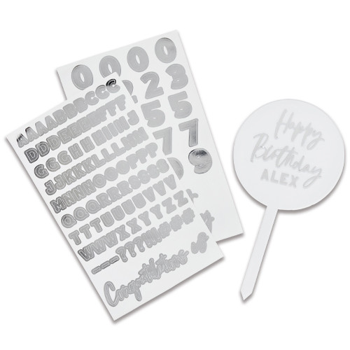 Silver Personalise Your Own Acrylic Cake Topper (1)