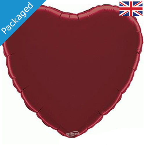 18" Burgundy Heart Foil Balloon (1)