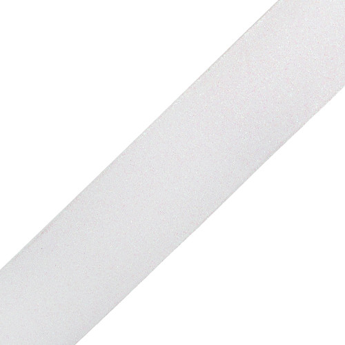 White Iridescent Sparkle Wired Edge Ribbon - 63mm x 9.1m (1)