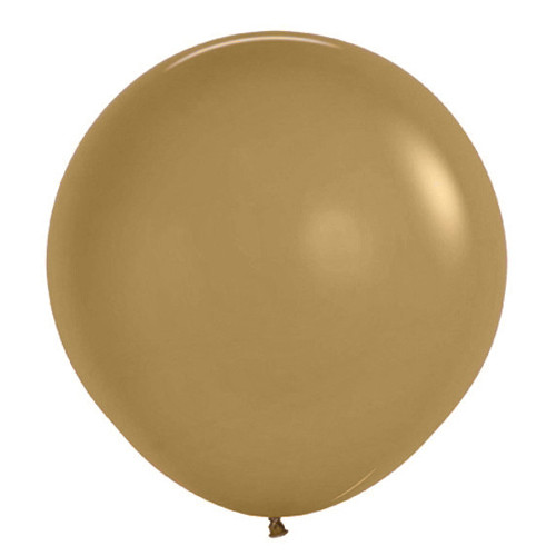 A latte light brown coloured balloon with a diameter of 24 inches, manufactured by Sempertex.
