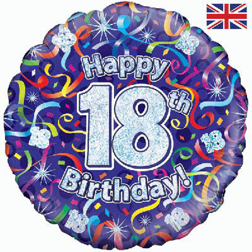 18 inch Birthday Streamers 18th Foil Balloon (1)