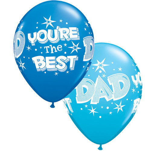 11 inch Dad You're The Best Starburst Latex Balloons (25)