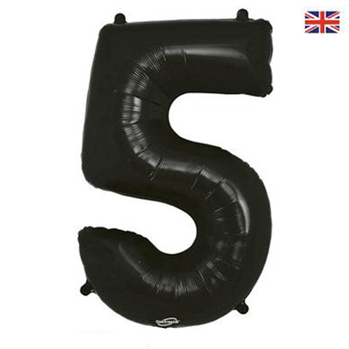 34 inch Oaktree Black Number 5 Foil Balloon (1)