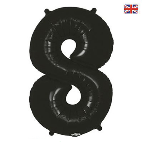 34 inch Oaktree Black Number 8 Foil Balloon (1)