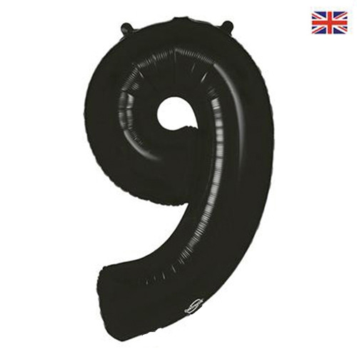 34 inch Oaktree Black Number 9 Foil Balloon (1)