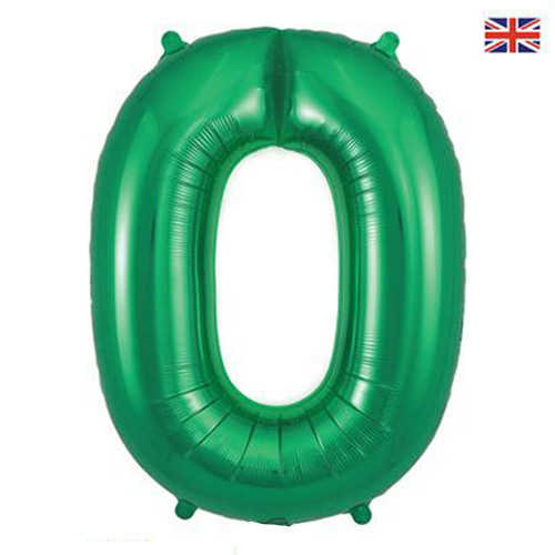 34 inch Oaktree Green Number 0 Foil Balloon (1)