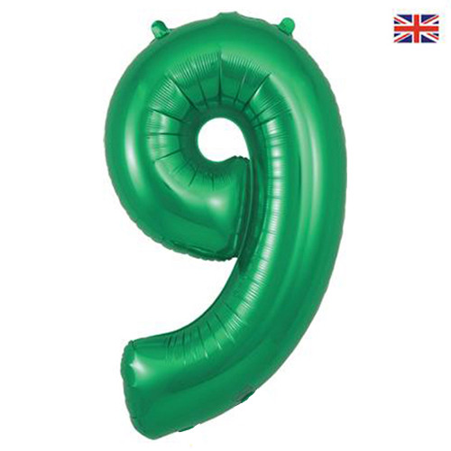 34 inch Oaktree Green Number 9 Foil Balloon (1)